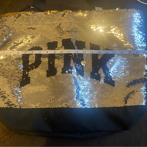 PINK Sequin Tote Bag - Silver and Black - Picture 9 of 9